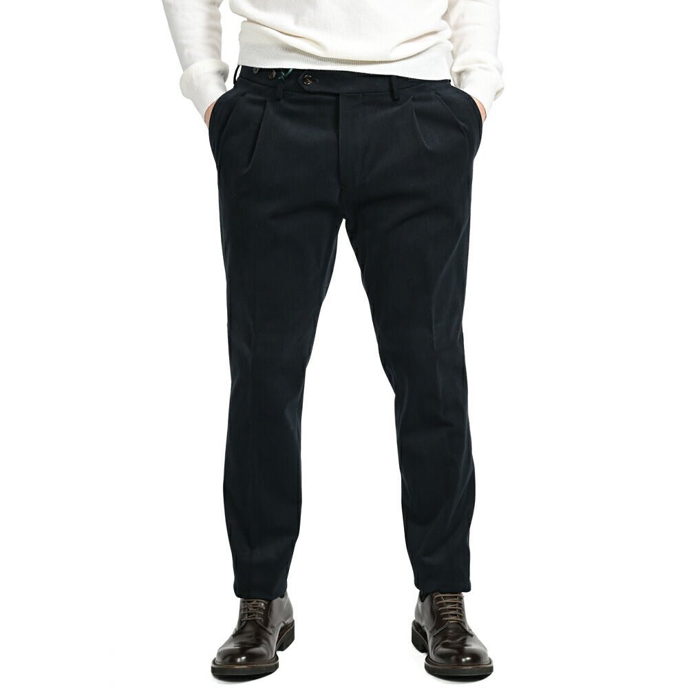 SALE|BERWICH BARBER ストレッチウールコットン ツータックスラックス|413541 - 46|GUARDAROBA MILANO OFFICIAL STORE