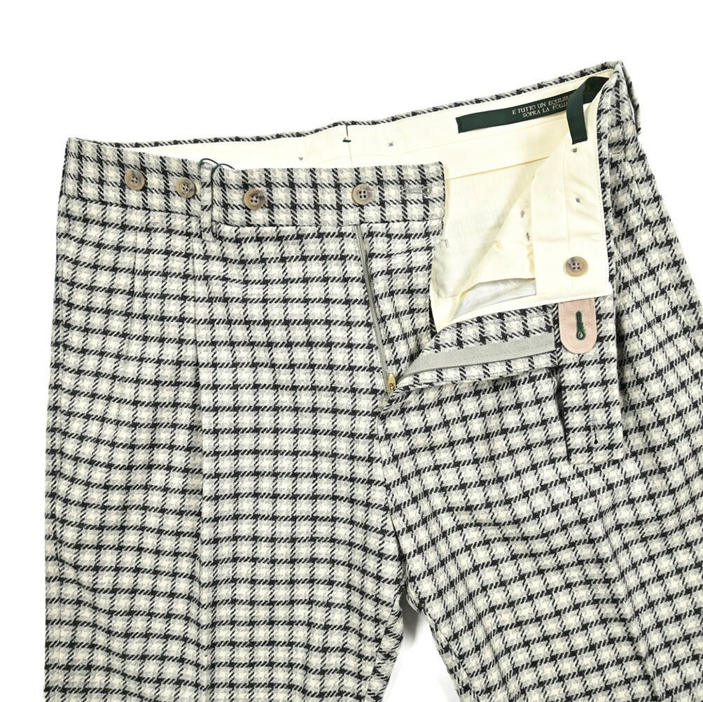 SALE|BERWICH BARBER ヴァージンウールナイロン ツータックスラックス|413527 - 48|GUARDAROBA MILANO OFFICIAL STORE