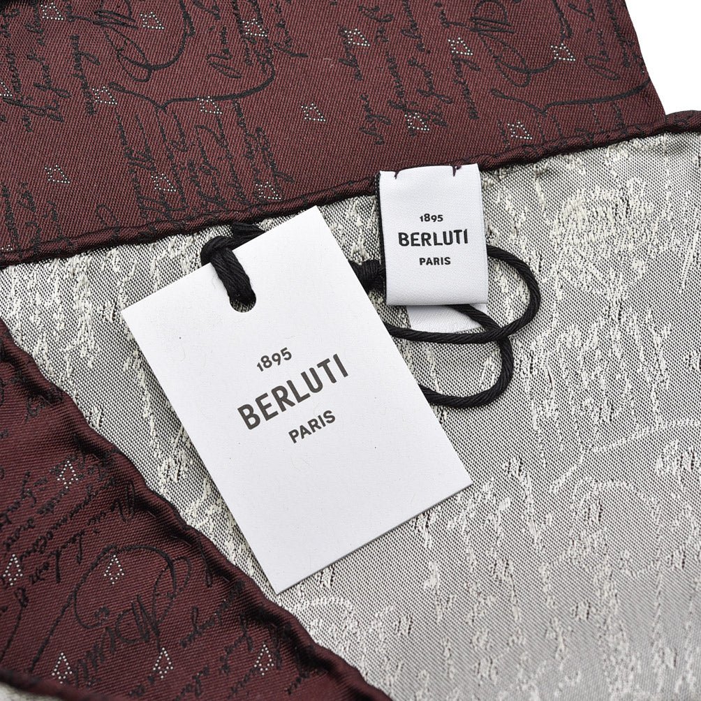 BERLUTI マルベリーシルク100% スクリット柄ポケットチーフ|421358|GUARDAROBA MILANO OFFICIAL STORE