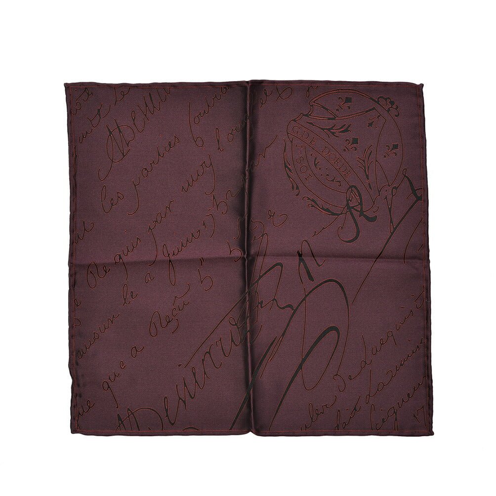 BERLUTI マルベリーシルク100% スクリット柄ポケットチーフ|421374|GUARDAROBA MILANO OFFICIAL STORE
