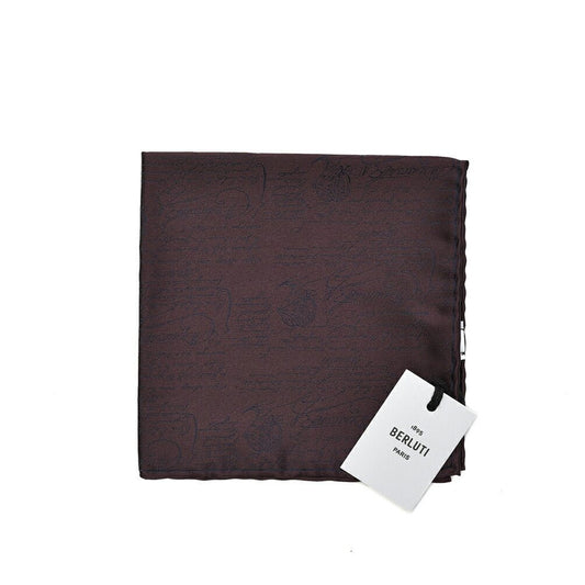 BERLUTI マルベリーシルク100% スクリット柄ポケットチーフ|421378|GUARDAROBA MILANO OFFICIAL STORE