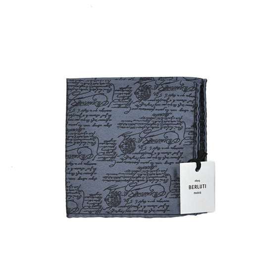 BERLUTI マルベリーシルク100% スクリット柄ポケットチーフ|421380|GUARDAROBA MILANO OFFICIAL STORE