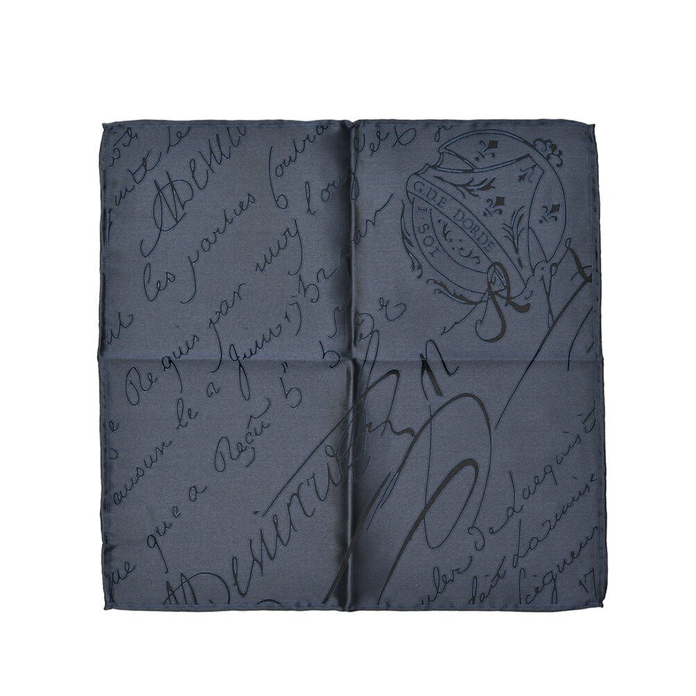 BERLUTI マルベリーシルク100% スクリット柄ポケットチーフ|421386|GUARDAROBA MILANO OFFICIAL STORE