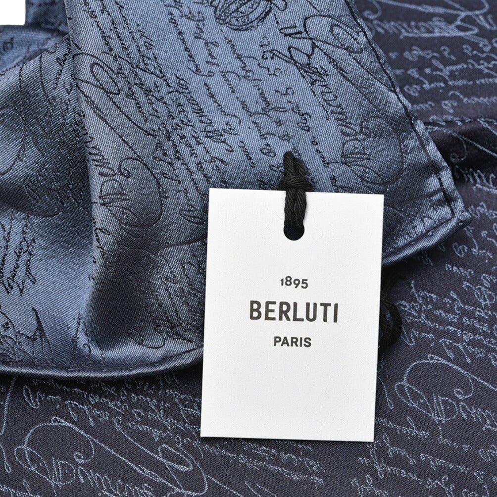 BERLUTI シルク100% スクリット柄ポケットチーフ|421387|GUARDAROBA MILANO OFFICIAL STORE