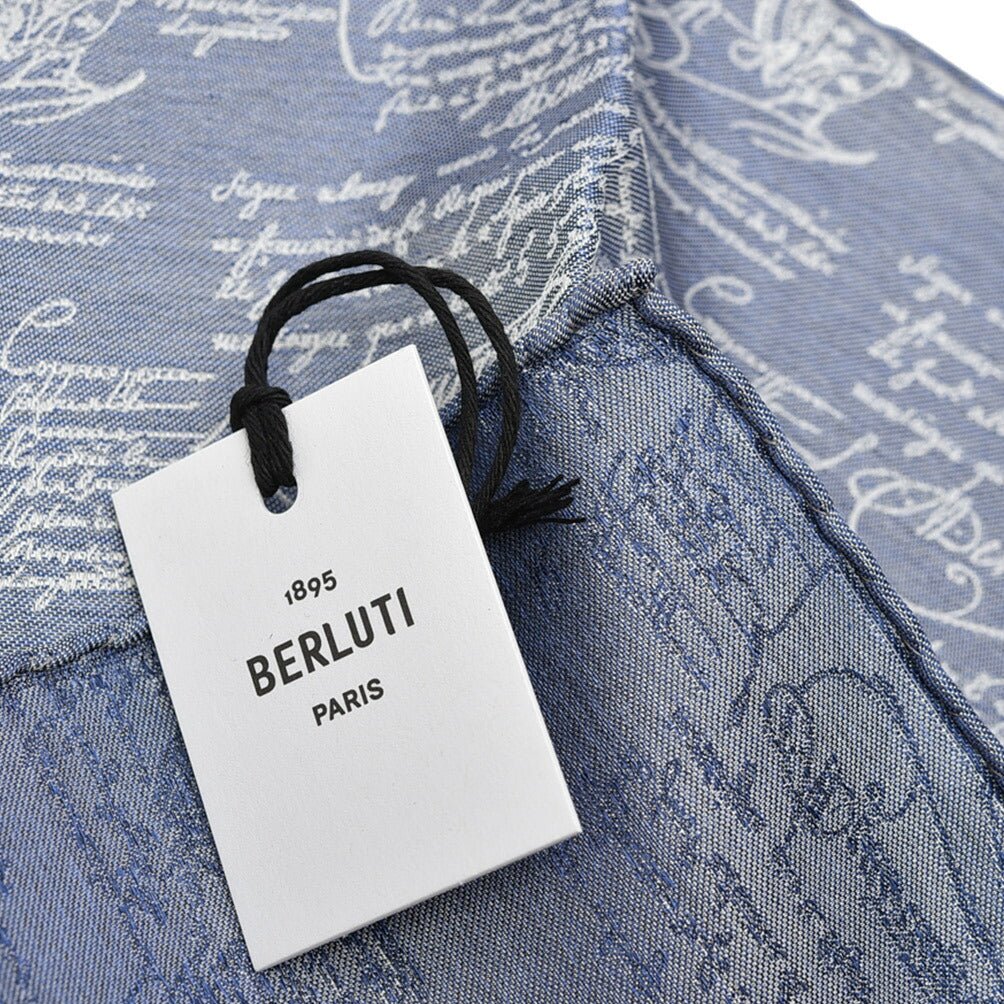 BERLUTI シルク100% スクリット柄ポケットチーフ|421390|GUARDAROBA MILANO OFFICIAL STORE