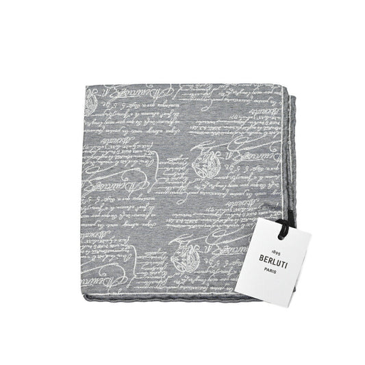 BERLUTI シルク100% スクリット柄ポケットチーフ|421392|GUARDAROBA MILANO OFFICIAL STORE