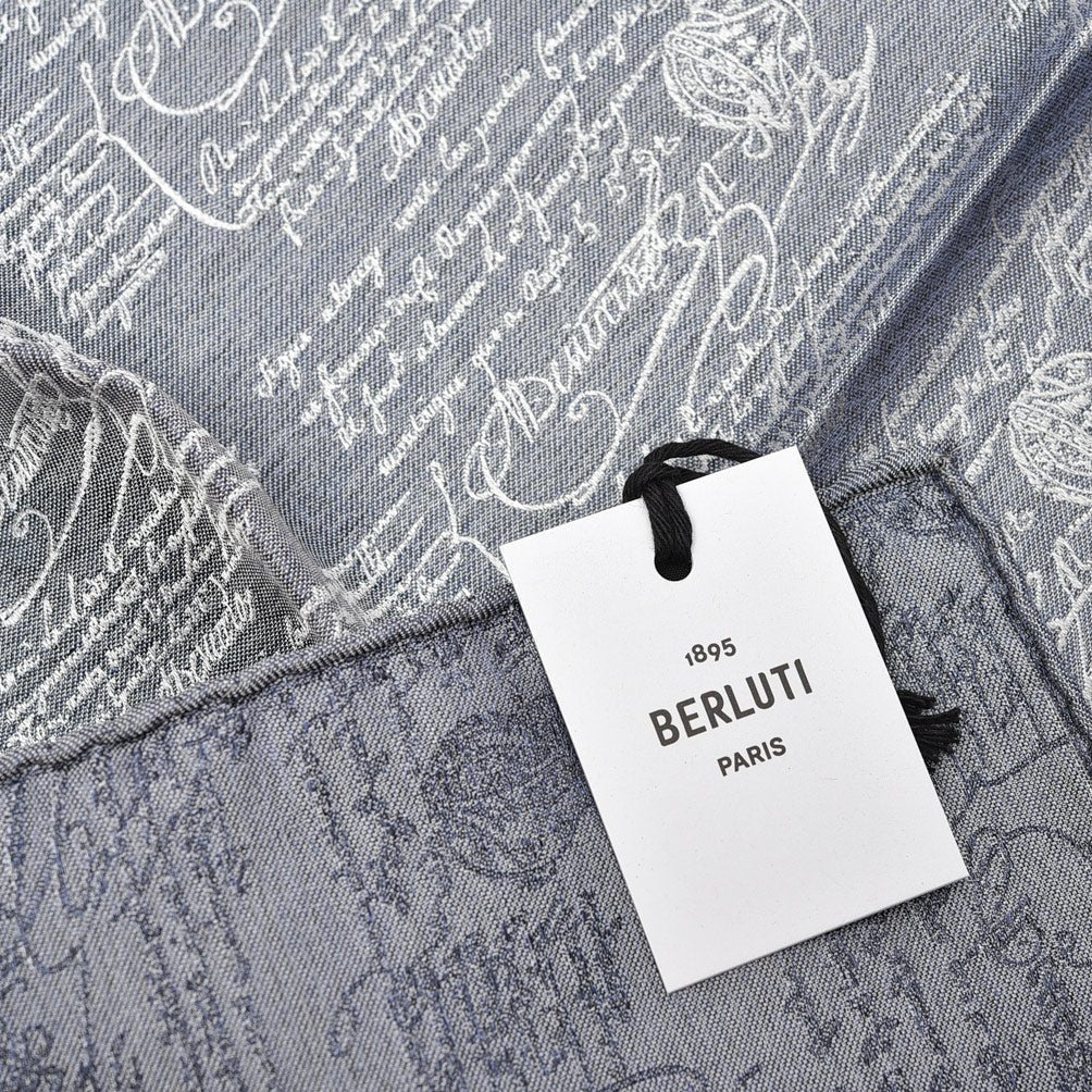 BERLUTI シルク100% スクリット柄ポケットチーフ|421392|GUARDAROBA MILANO OFFICIAL STORE