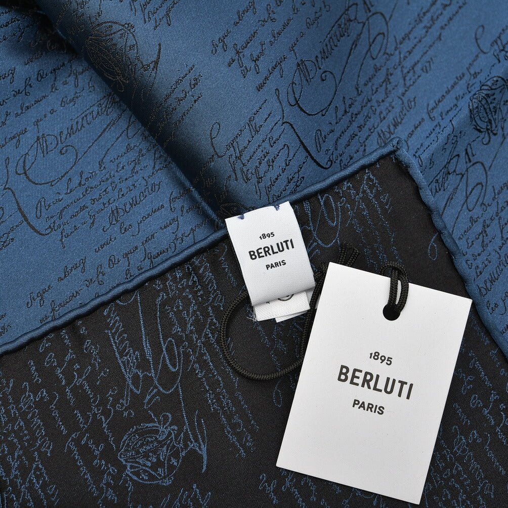 BERLUTI マルベリーシルク100% スクリット柄ポケットチーフ|421397|GUARDAROBA MILANO OFFICIAL STORE