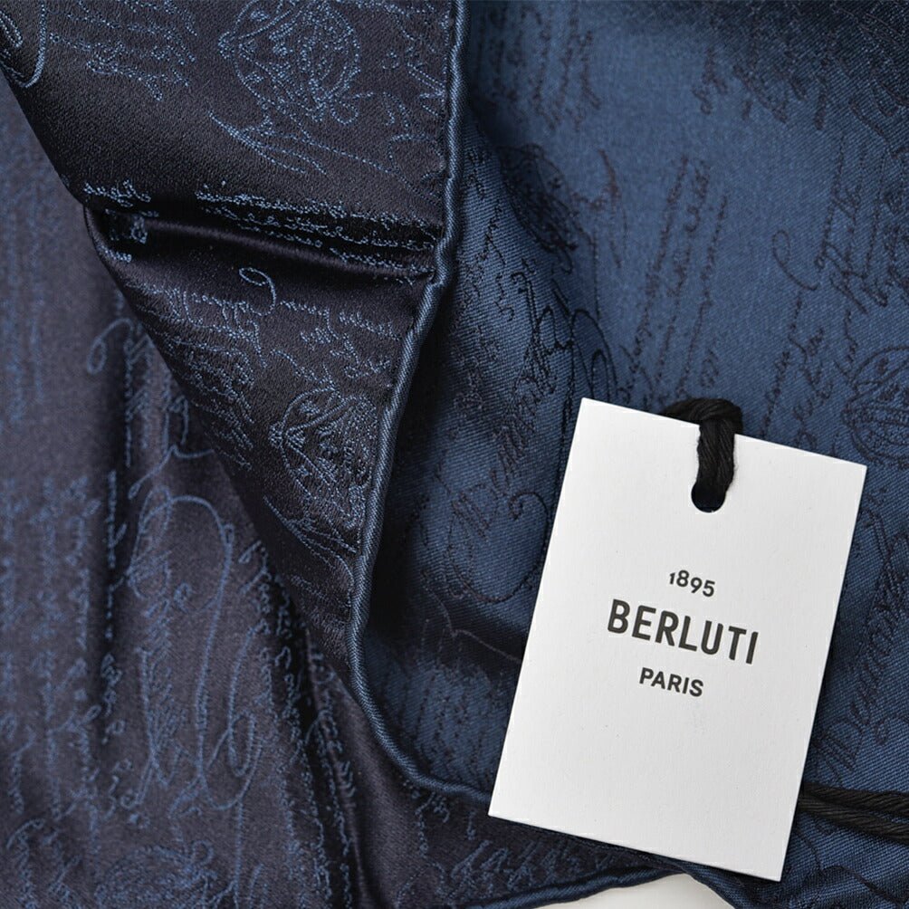 BERLUTI シルク100% スクリット柄ポケットチーフ|421398|GUARDAROBA MILANO OFFICIAL STORE