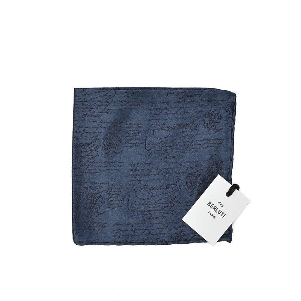 BERLUTI シルク100% スクリット柄ポケットチーフ|421398|GUARDAROBA MILANO OFFICIAL STORE