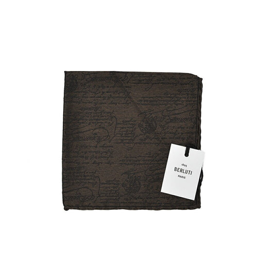 BERLUTI マルベリーシルク100% スクリット柄ポケットチーフ|421401|GUARDAROBA MILANO OFFICIAL STORE