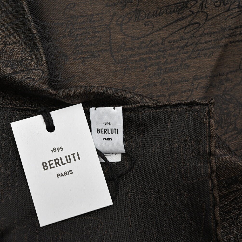 BERLUTI マルベリーシルク100% スクリット柄ポケットチーフ|421401|GUARDAROBA MILANO OFFICIAL STORE