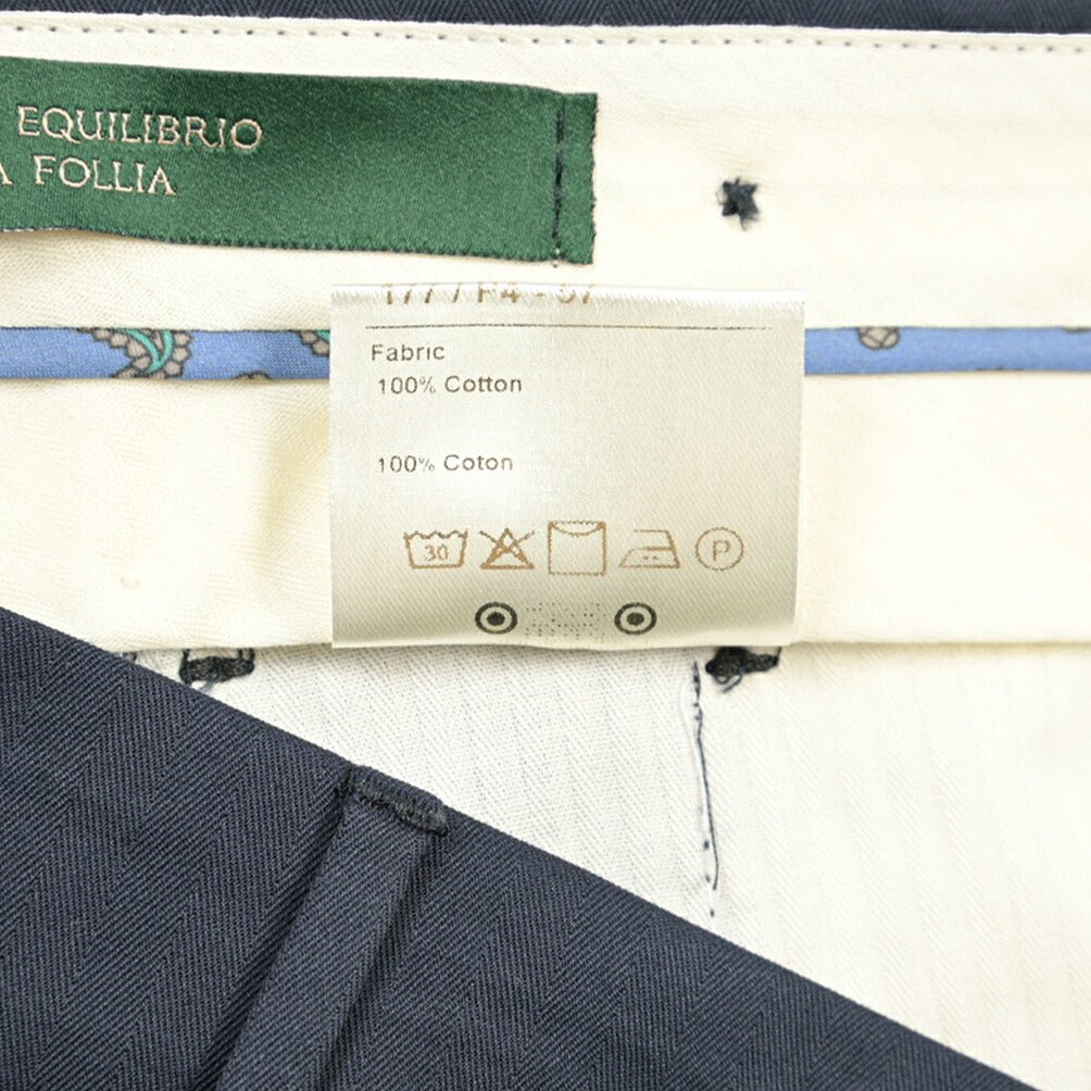 BERWICH “BARBER” コットン100% ツータックチノパンツ(ソラーロ) ネイビー(navy) 46 | GUARDAROBA MILANO OFFICIAL STORE