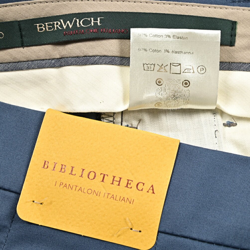 BERWICH "BARBER" ストレッチコットン ツータックスラックス|425192 - 48|GUARDAROBA MILANO OFFICIAL STORE