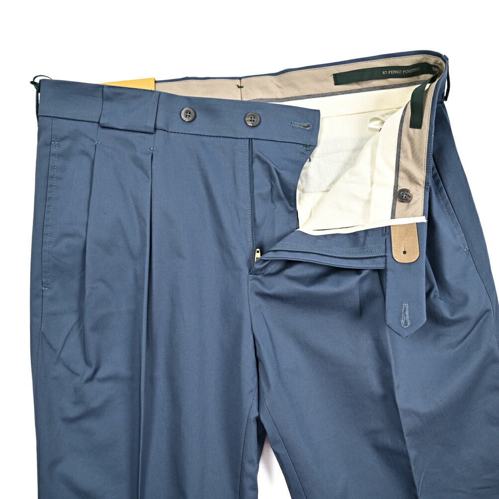 BERWICH "BARBER" ストレッチコットン ツータックスラックス|425192 - 48|GUARDAROBA MILANO OFFICIAL STORE