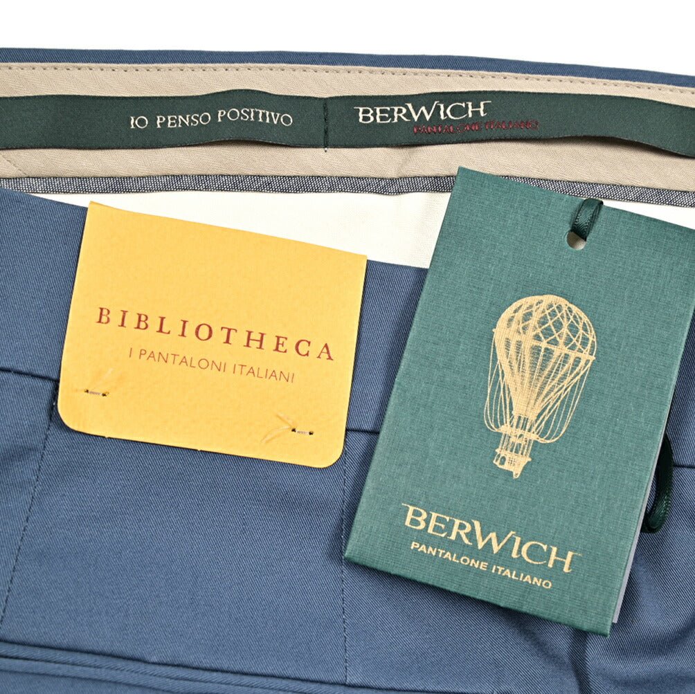 BERWICH "BARBER" ストレッチコットン ツータックスラックス|425192 - 48|GUARDAROBA MILANO OFFICIAL STORE