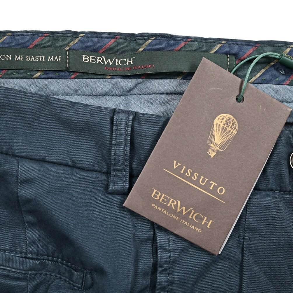 BERWICH "BARBER" ストレッチコットン ツータックスラックス|425198 - 44|GUARDAROBA MILANO OFFICIAL STORE