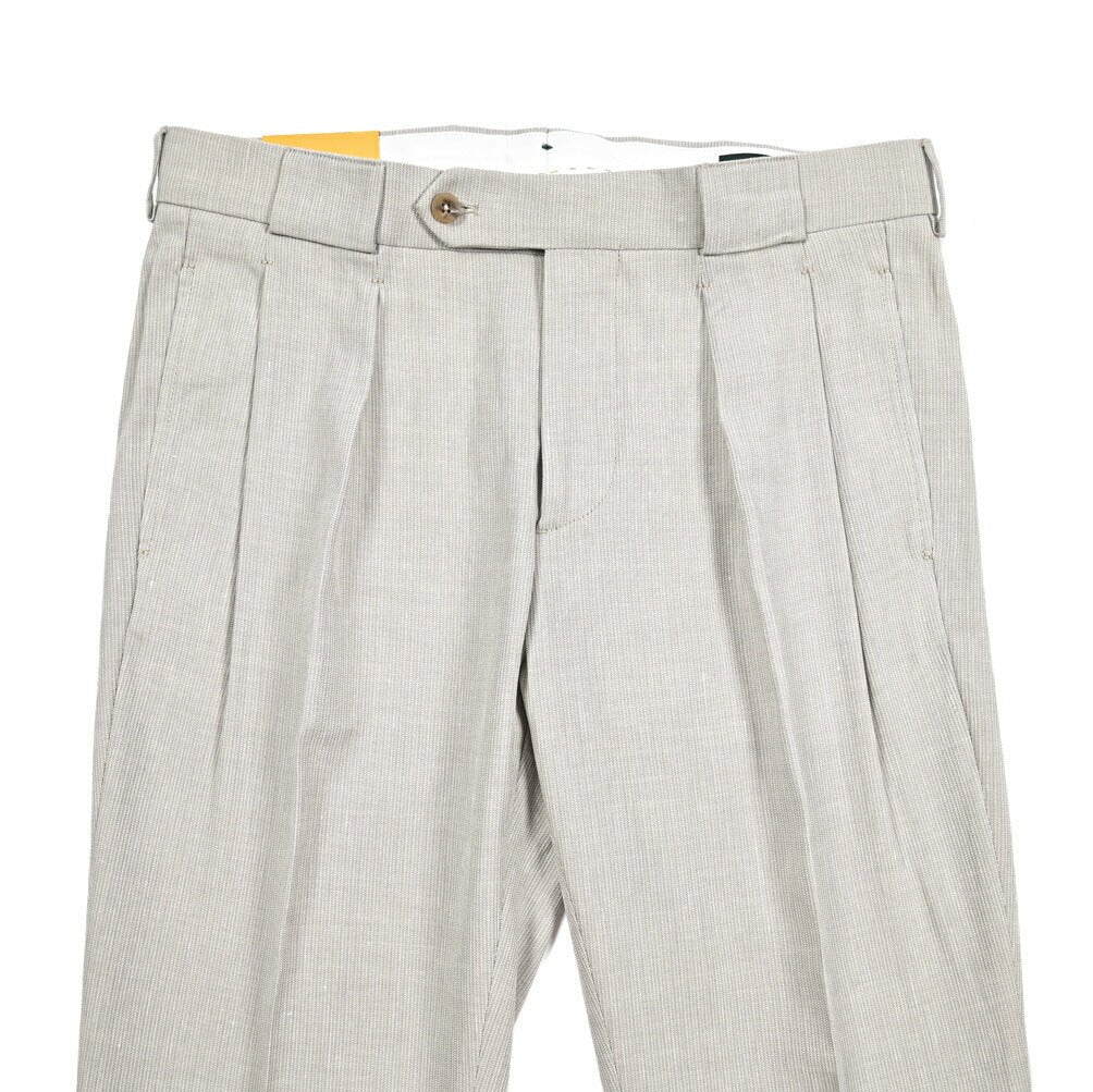 BERWICH "BARBER" リネン混 ツータックスラックス|425221 - 46|GUARDAROBA MILANO OFFICIAL STORE