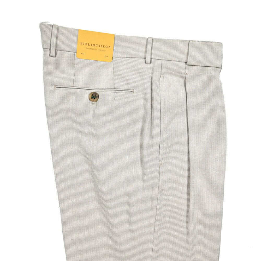 BERWICH "BARBER" リネン混 ツータックスラックス|425221 - 46|GUARDAROBA MILANO OFFICIAL STORE