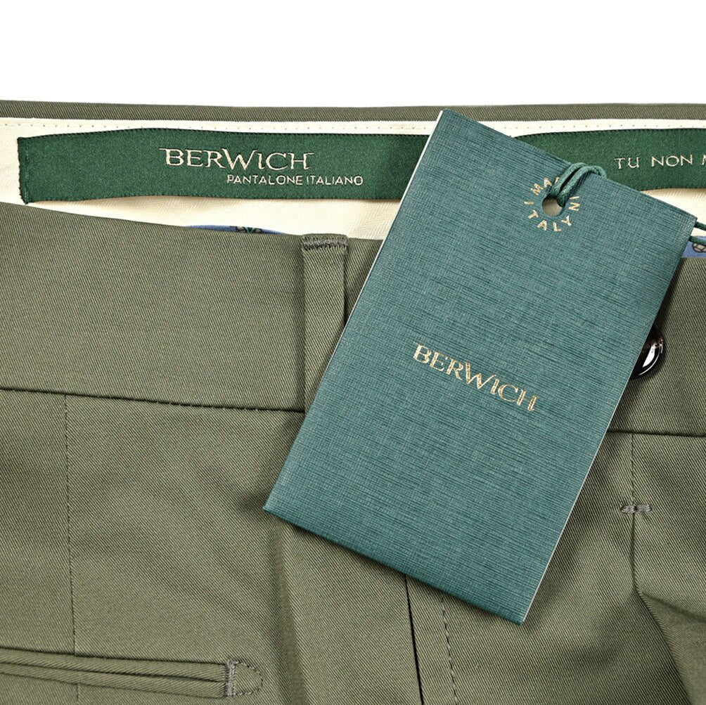 BERWICH "BARBER" ストレッチコットン ツータックスラックス|425479 - 46|GUARDAROBA MILANO OFFICIAL STORE
