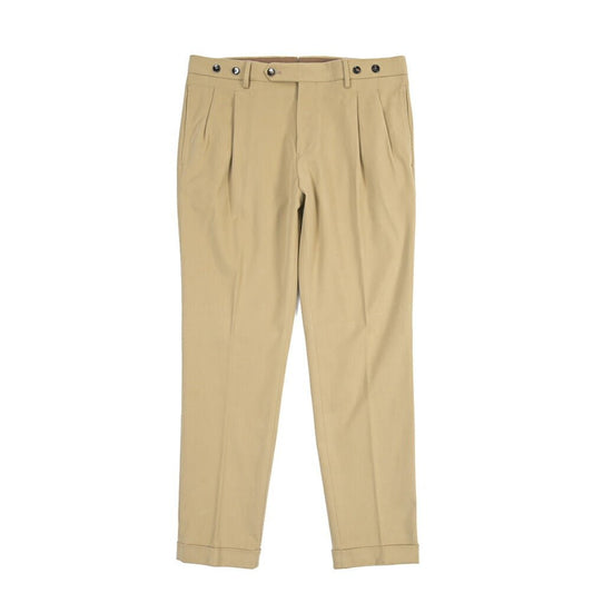 BERWICH “BARBER” ストレッチコットン ツータックパンツ ベージュ(beige) 48 | GUARDAROBA MILANO OFFICIAL STORE