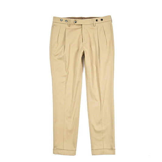 BERWICH “BARBER” ストレッチコットン ツータックパンツ ベージュ(beige) 44 | GUARDAROBA MILANO OFFICIAL STORE