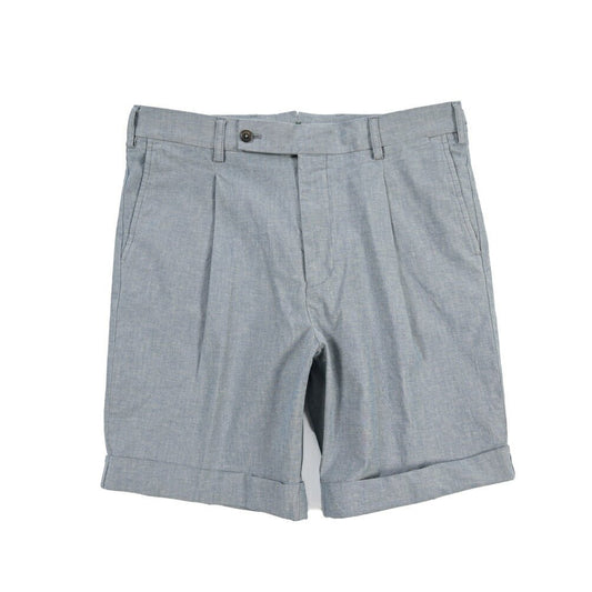 BERWICH “BERMUDA 1P-GD” ストレッチコットン ワンタックショーツ ブルー(indigo) 46 | GUARDAROBA MILANO OFFICIAL STORE