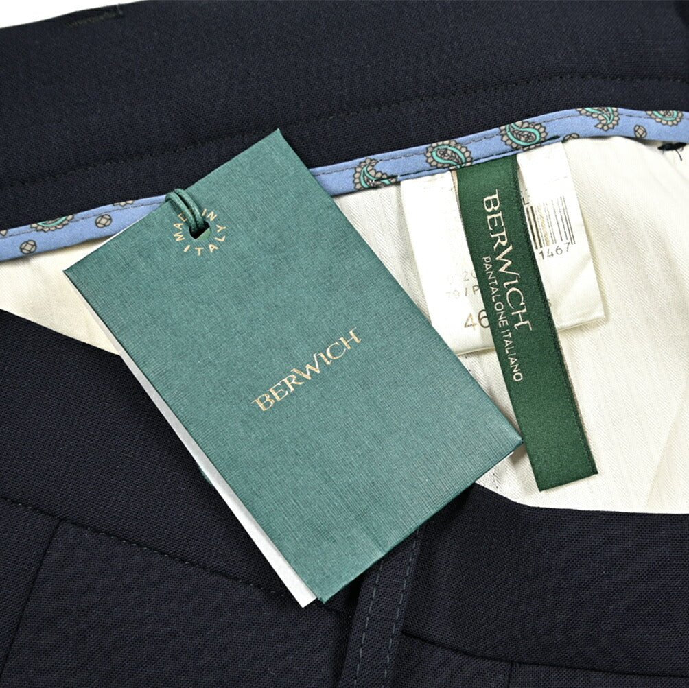 BERWICH "CHIAIA" ヴァージンウール100% ワンタックスラックス|425437 - 46|GUARDAROBA MILANO OFFICIAL STORE