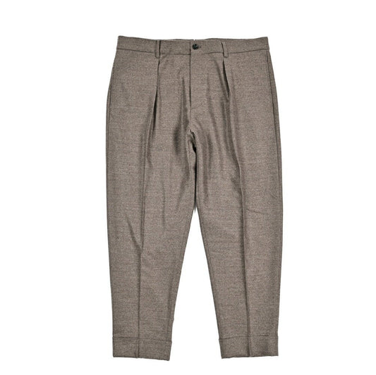 BERWICH “CHIAIA” ヴァージンウール100% ワンタックスラックス / Loro Piana製生地 (ZELANDER) グレージュ(greige) 54 | GUARDAROBA MILANO OFFICIAL STORE
