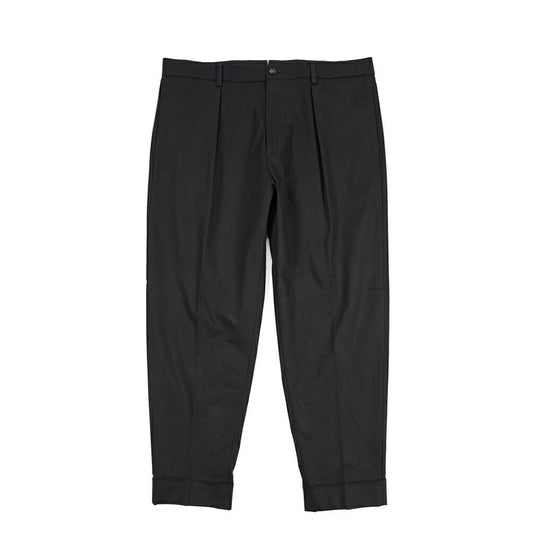BERWICH “CHIAIA 1P” ストレッチコットン ワンタックチノパンツ ブラック(black) 54 | GUARDAROBA MILANO OFFICIAL STORE