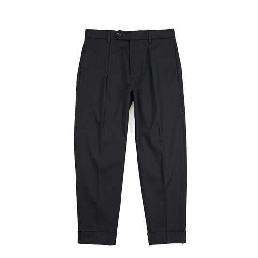 BERWICH “CHIAIA 1P” ストレッチコットン ワンタックチノパンツ ネイビー(navy) 46 | GUARDAROBA MILANO OFFICIAL STORE