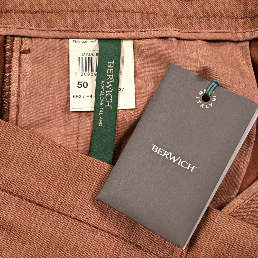 BERWICH "CHIAIA" ストレッチコットン ワンタックパンツ|425394 - 46|GUARDAROBA MILANO OFFICIAL STORE