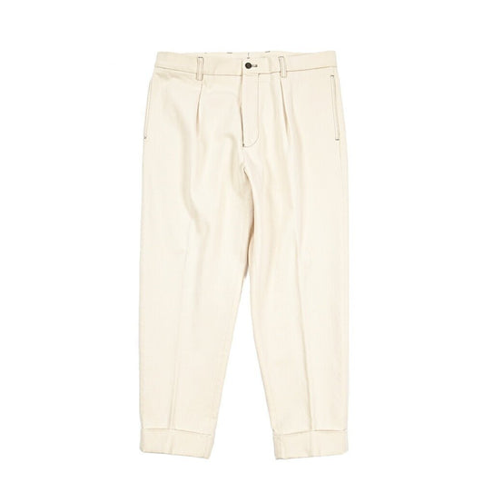 BERWICH “CHIAIA - GD” コットン100%デニム ワンタックパンツ / デニスラ オフホワイト(ecru denim) 50 | GUARDAROBA MILANO OFFICIAL STORE