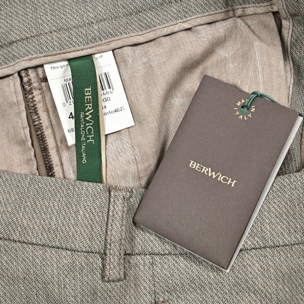 BERWICH "CHIAIA GD" ストレッチコットン ワンタックパンツ|425400 - 46|GUARDAROBA MILANO OFFICIAL STORE