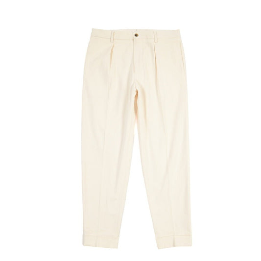 BERWICH “CHIAIA LONG 1P” ストレッチコットン ワンタックチノパンツ ホワイト(white) 46 | GUARDAROBA MILANO OFFICIAL STORE