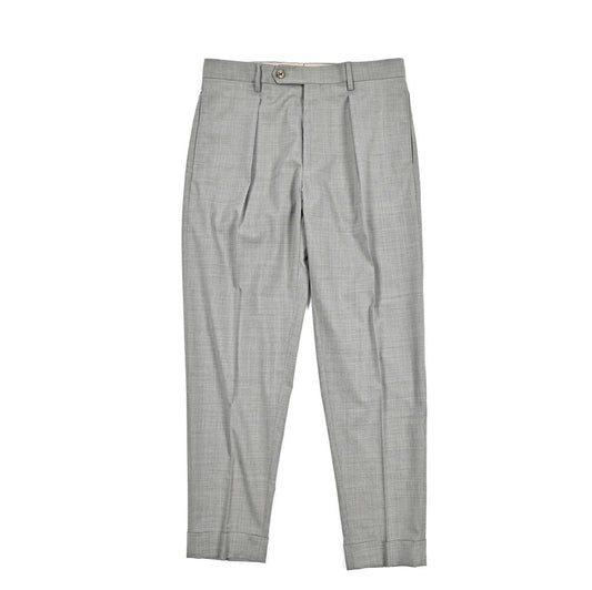 BERWICH “CHIAIA LONG” 高機能ストレッチウール ワンタックスラックス グレー(grey) 48 | GUARDAROBA MILANO OFFICIAL STORE