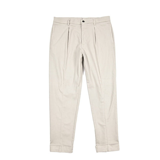 BERWICH “CHIAIA LONG - GD” ストレッチコットンチノ ワンタックパンツ グレージュ(pomice008) 50 | GUARDAROBA MILANO OFFICIAL STORE