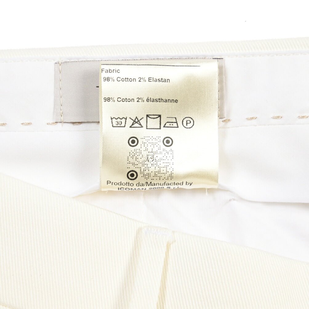 BERWICH “CHIAIAFF LONG” ストレッチコットン ノータックチノパンツ ホワイト(white) 46 | GUARDAROBA MILANO OFFICIAL STORE