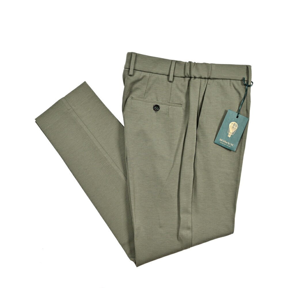 BERWICH "GLOBE" ビスコース混 ノータックジャージーパンツ|425204|GUARDAROBA MILANO OFFICIAL STORE