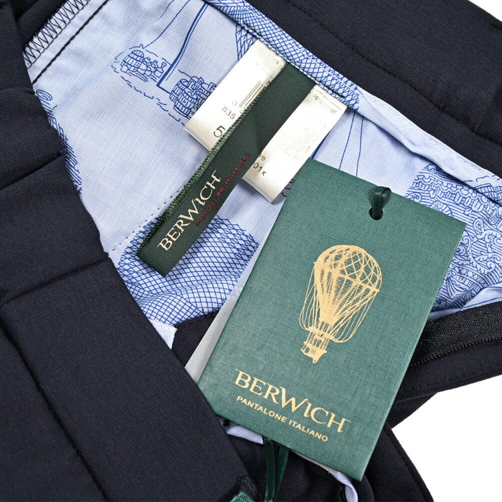 BERWICH "GLOBE" ビスコース混 ノータックジャージーパンツ|425205|GUARDAROBA MILANO OFFICIAL STORE