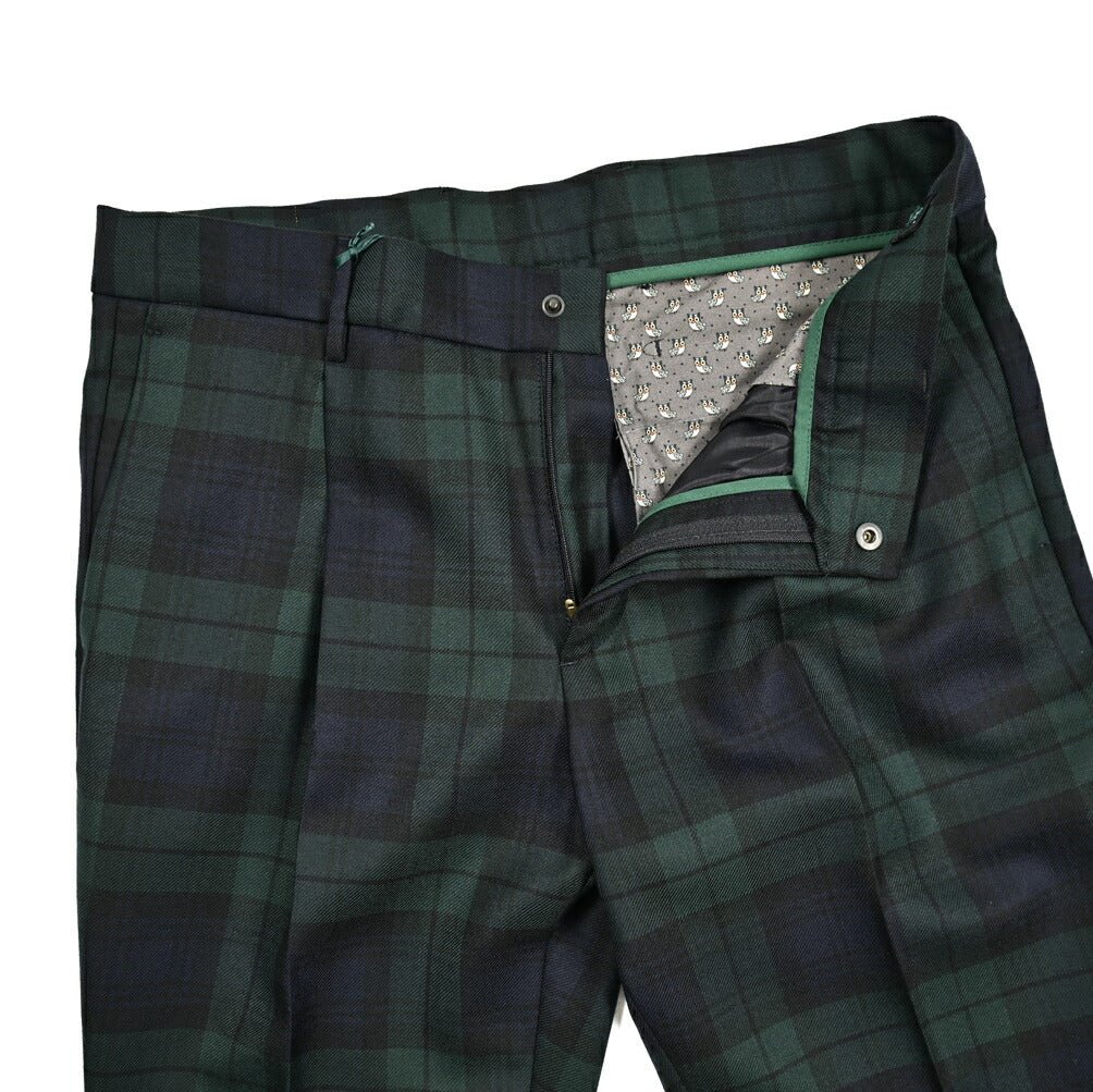 《キッズ》BERWICH I PICCOLI FEDE ウール100% ワンタックスラックス ブラックウォッチ|414373|GUARDAROBA MILANO OFFICIAL STORE