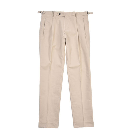 BERWICH “LUX RETRO LONG” ストレッチコットン ワンタックパンツ ベージュ(sand) 50 | GUARDAROBA MILANO OFFICIAL STORE