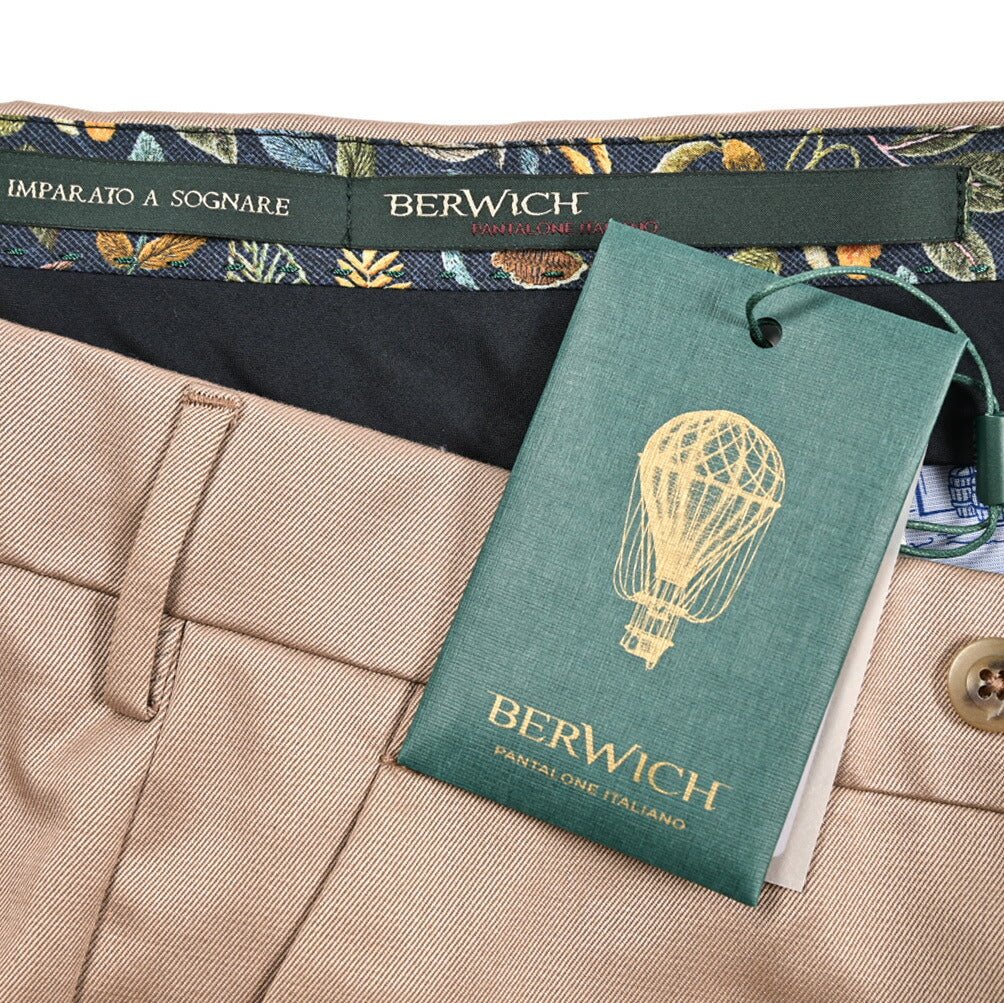 BERWICH "MORELLO" ストレッチウール コットン混ノータックスリムパンツ|424748 - 46|GUARDAROBA MILANO OFFICIAL STORE