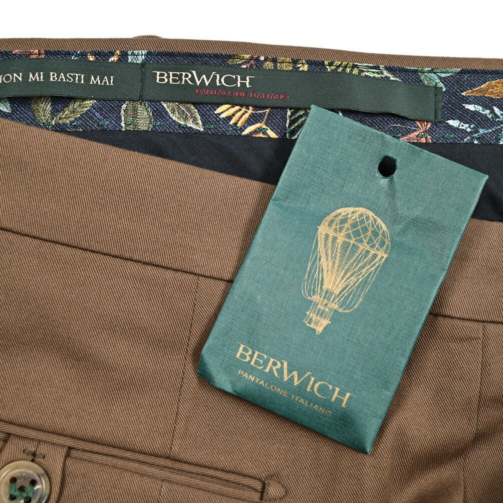 BERWICH "MORELLO" ストレッチコットン ワンタックスリムパンツ|425179 - 46|GUARDAROBA MILANO OFFICIAL STORE