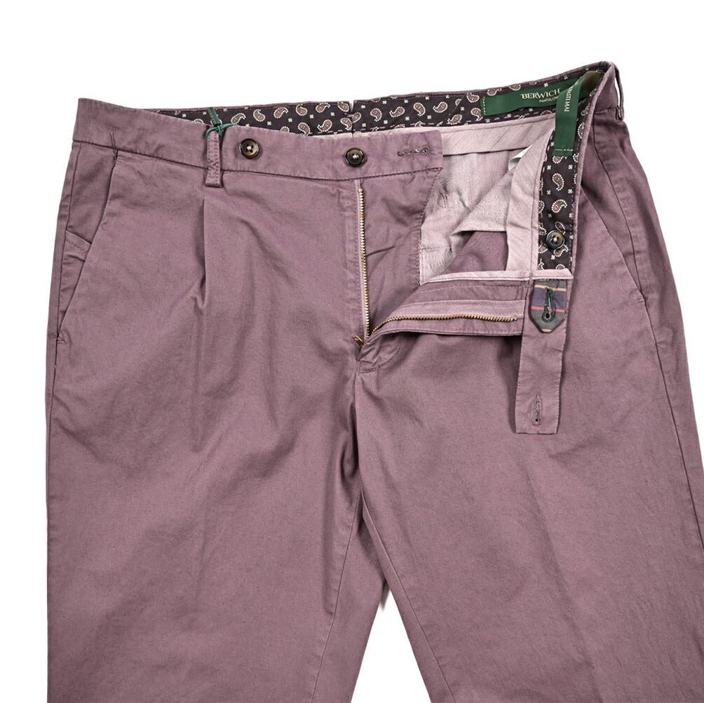 BERWICH "MORELLO" ストレッチコットン ワンタックスリムパンツ|425187 - 44|GUARDAROBA MILANO OFFICIAL STORE