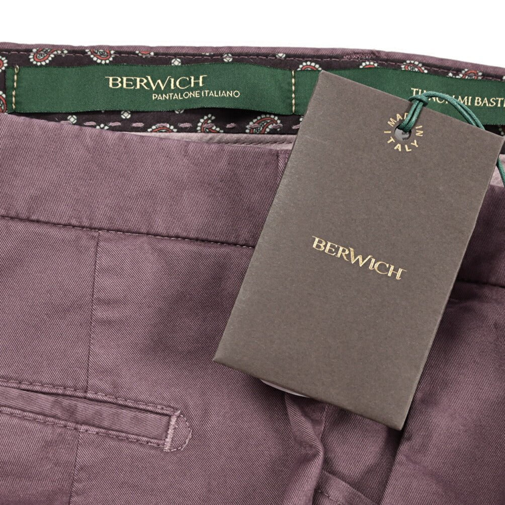 BERWICH "MORELLO" ストレッチコットン ワンタックスリムパンツ|425187 - 44|GUARDAROBA MILANO OFFICIAL STORE