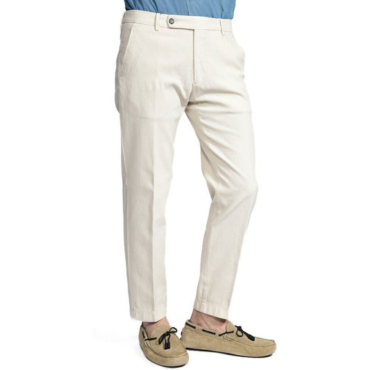 BERWICH "MORELLO" ストレッチコットン ノータックパンツ オフホワイト(latte802) 48 | GUARDAROBA MILANO OFFICIAL STORE