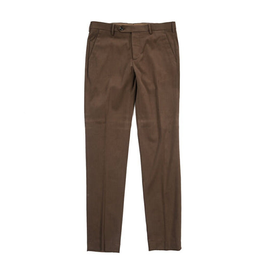 BERWICH “MORELLO” ストレッチコットン ノータックパンツ ブラウン(brown) 46 | GUARDAROBA MILANO OFFICIAL STORE