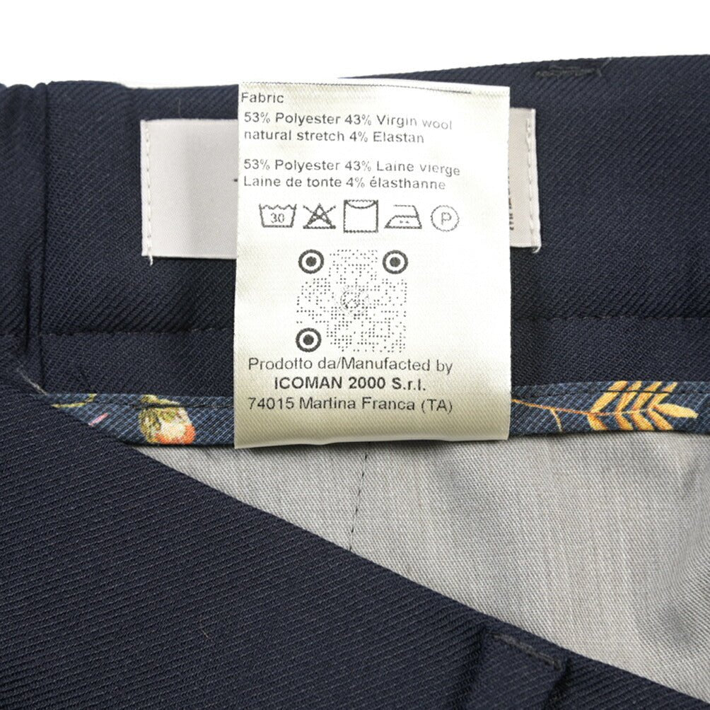 BERWICH “MORELLO ELAX” 高機能ストレッチウール ノータックスラックス ネイビー(navy) 50 | GUARDAROBA MILANO OFFICIAL STORE
