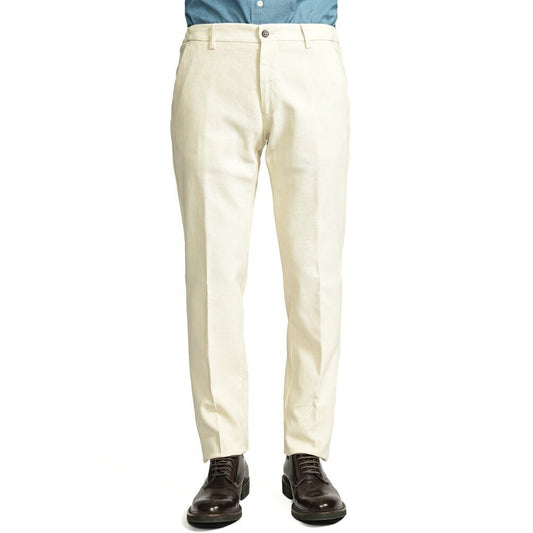BERWICH "MORELLO ELAX - GD" ストレッチコットンチノ ノータックパンツ オフホワイト(latte802) 44 | GUARDAROBA MILANO OFFICIAL STORE